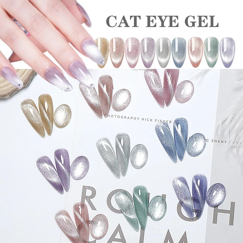 

New 5ml Nail Gel Polish 9D Jade Cat Eye Magnet Hybrid Varnish Semi Permanent Summer Magnetic Lacquer Primer Nail Art Gel Varnish