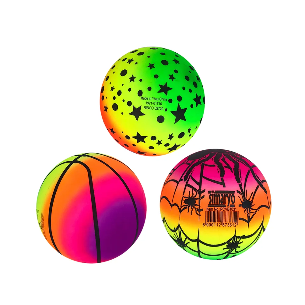 

3 Pcs 16 Rainbow Balls Elastic Eco-friendly PVC Beach Play Kickball Flap Children for Indoor Outdoor Playground