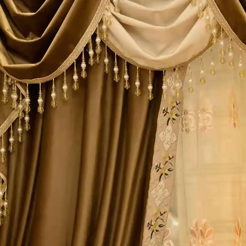 Шторы для гостиной роскошный дворец простой европейский стиль Лебедь шелк
