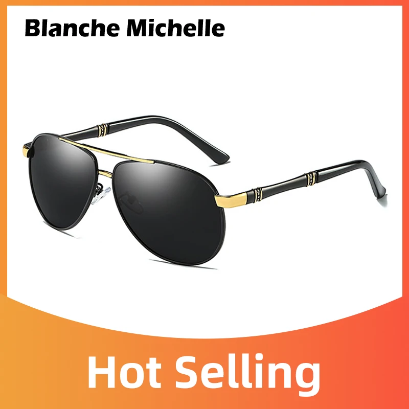 

Солнцезащитные очки-авиаторы Мужские поляризационные UV400, из сплава, для вождения, с футляром, 2021,Sunglasses Men, sun glasses