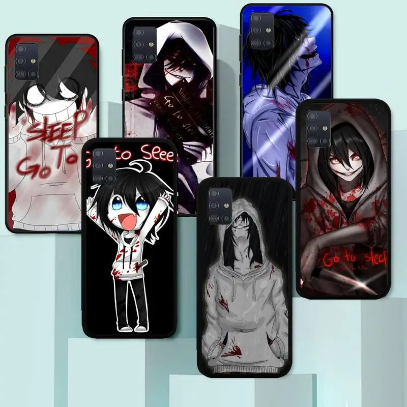 

Hot Jeff The Killer go to sleep anime Phone Case For samsung Galaxy J6 J7 J8 prime note 8 9 10 20 lite plus pro ultra Cover