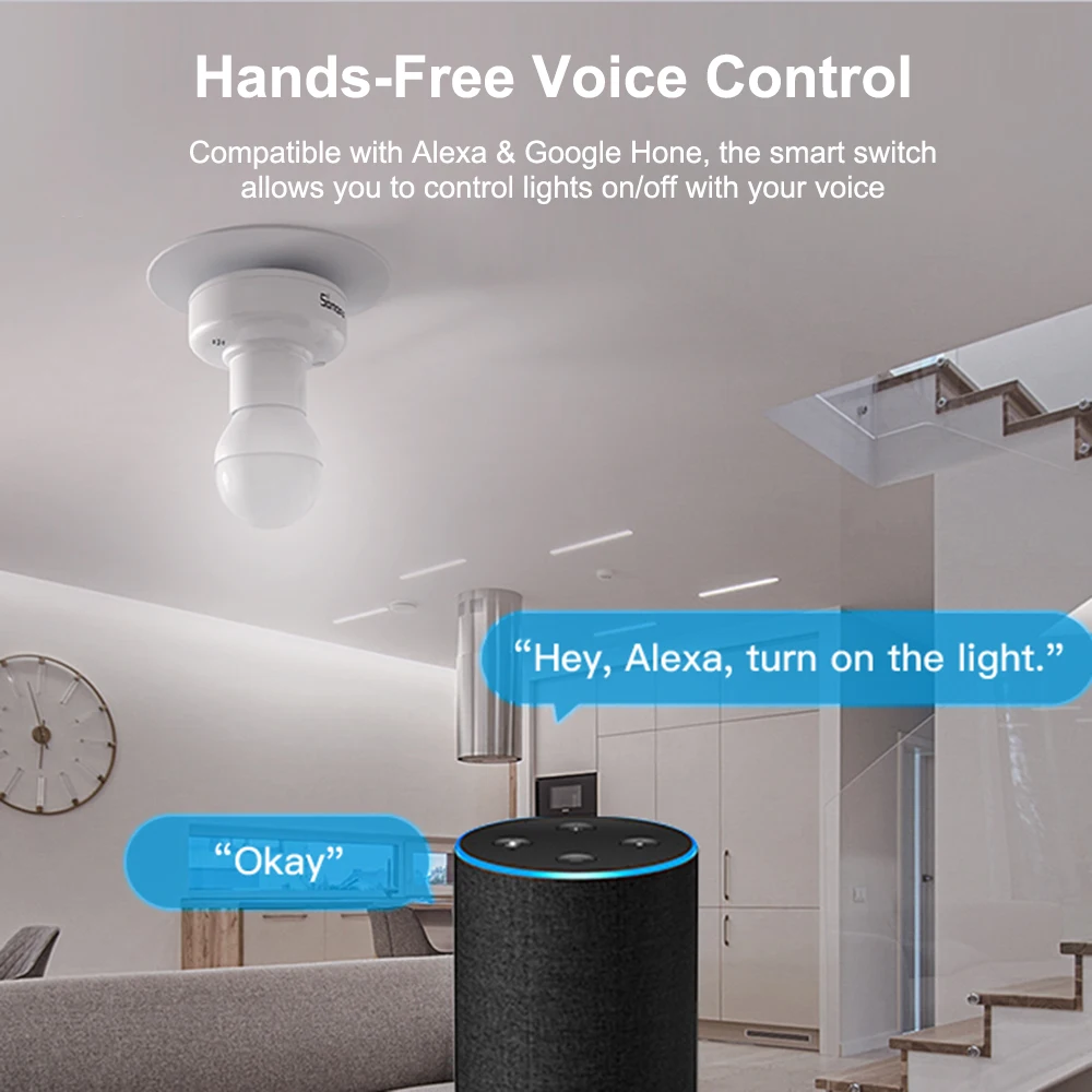 10 шт./лот SONOFF Slampher R2 ITEAD WiFi умный держатель лампы 433 МГц RF E27 беспроводной для Amazon Alexa