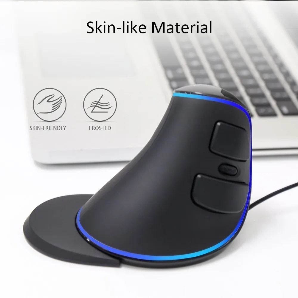 Delux Вертикальная мышь USB компьютерная светодиодный синий светильник оптическая