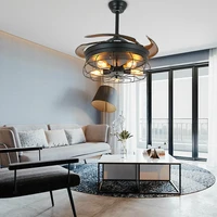 42 round led ceiling fan light vintage chandelier pedant lamp w remote for living dining room bedroom