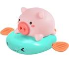 Мультяшная модель, милая свинка, Классическая Детская водная игрушка для купания, черепаха для младенцев, заводные на цепочке