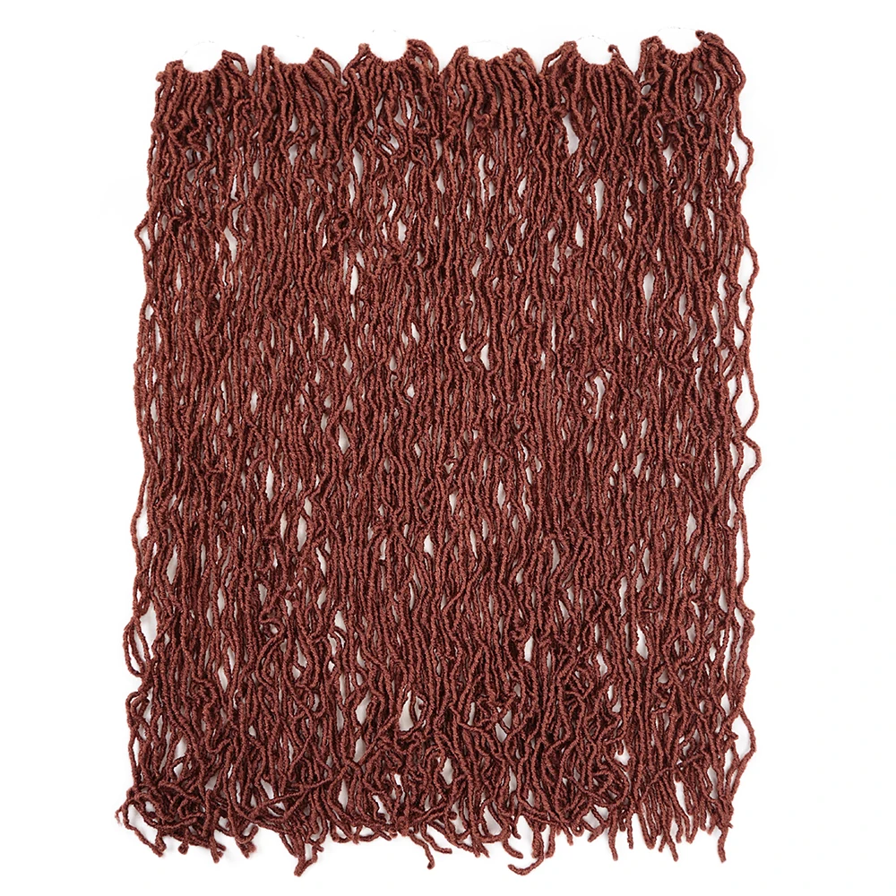 

36Inch Synthetic Nu Locs Crochet Braids Hair Natural Curly Dreadlocks Brown Colored Soft Natural Fluffy Braiding Extension
