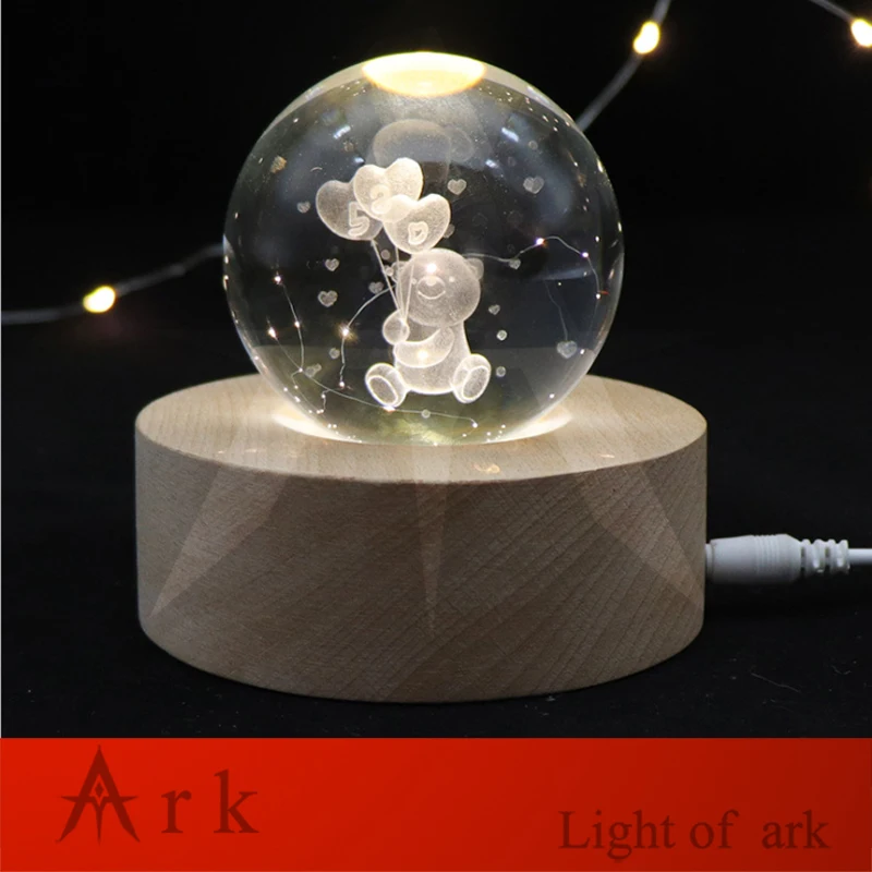 Новинка 5 В USB Единорог 3D хрустальный шар светодиодный ночсветильник