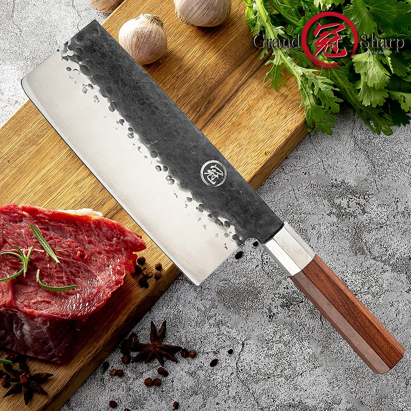 GRANDSHARP ручной работы китайский Кливер 7 5 дюймов поварской нож ковки из