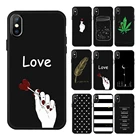 Силиконовый чехол для телефона iPhone 6 6s Plus 5 SE, мягкий чехол из ТПУ в черно-белую полоску с мультяшной надписью для iPhone X XS Max XR 8 7