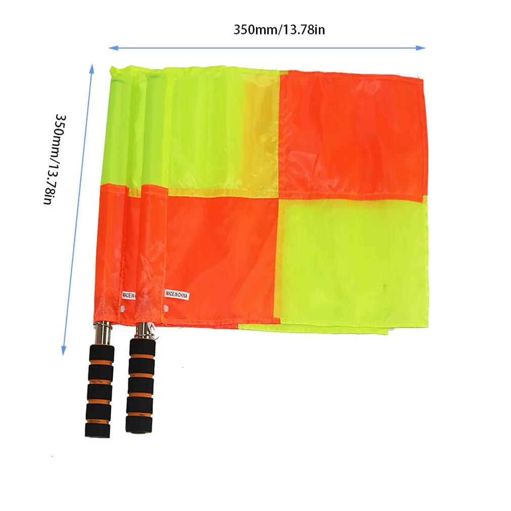 1Pair Soccer Referee Flags Professional Fair Play Football Linesman with Storage Bag Sports Game Equipment | Спорт и развлечения