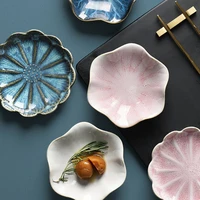 sakura ceramic gravy boats dish cherry blossom trinket plate ceramic dishes seasoning dipping bowl sauce dish kitchen tableware