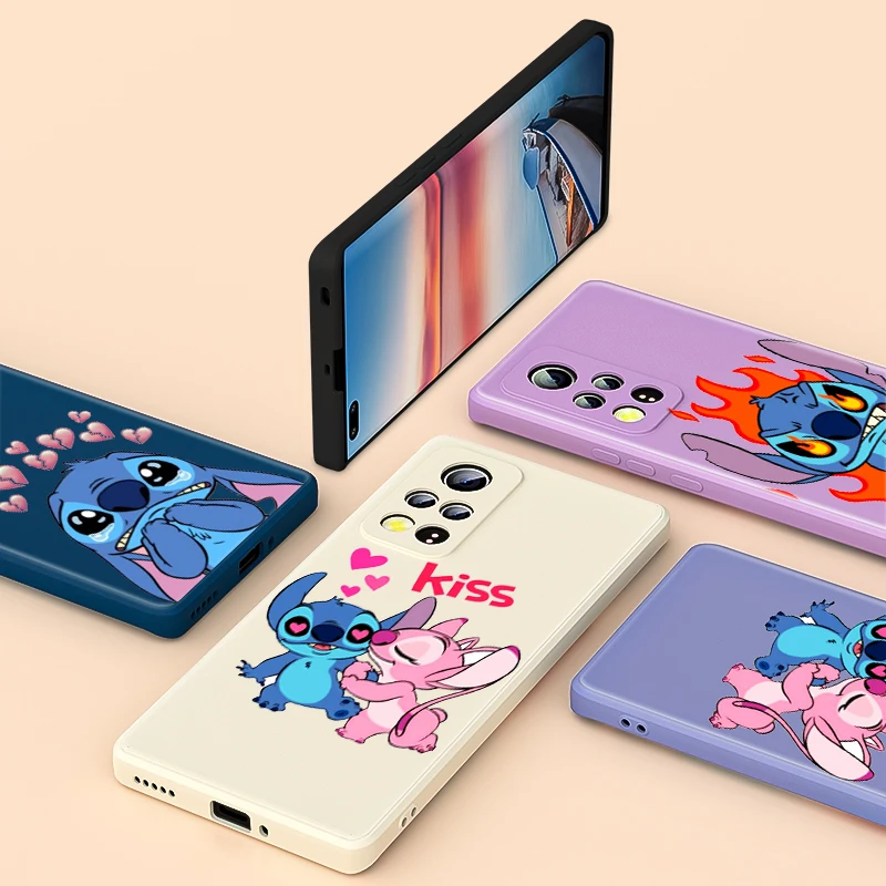 

Stitch Cute Disney For Honor Play 5T 5 4 4T 3 50 V40 V30 30 X20 X10 20 8A 7S Pro Plus Lite 5G Liquid Silicone Phone Case