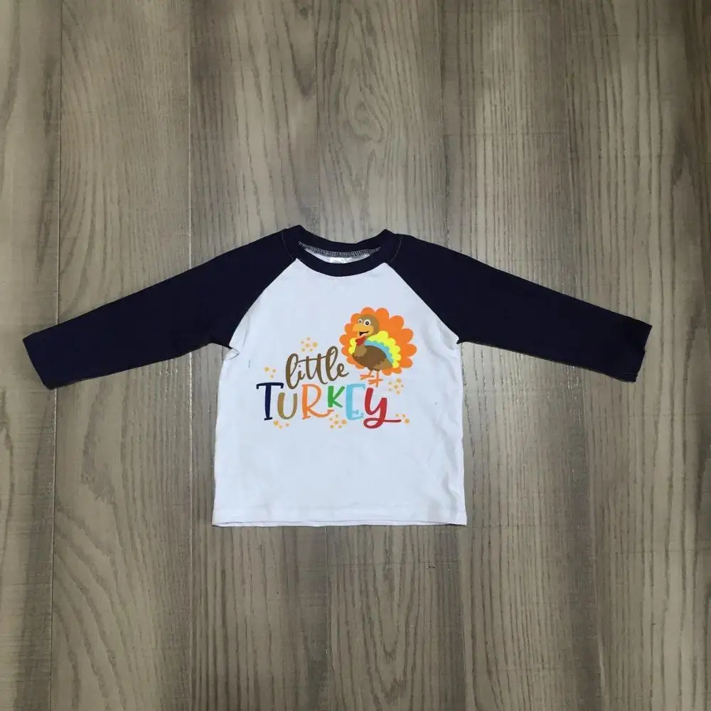 Одежда для маленьких детей Детские рубашки на День Благодарения топ с индюшкой