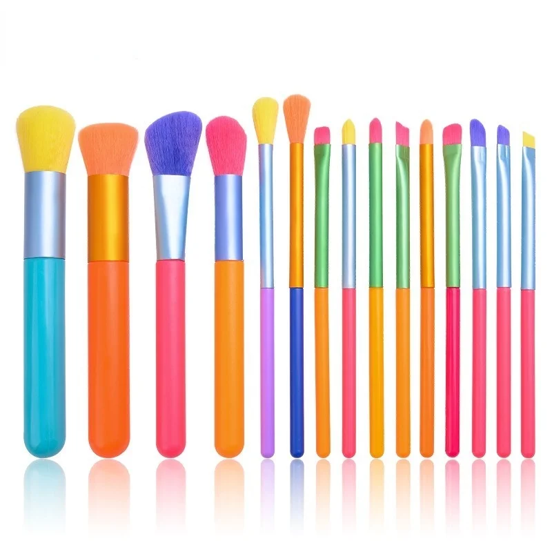 

10/15pcs Multicolored Long-handled Soft Hair Makeup Brush Combination Full Set of Beauty Makeup Various Face Modification Tools