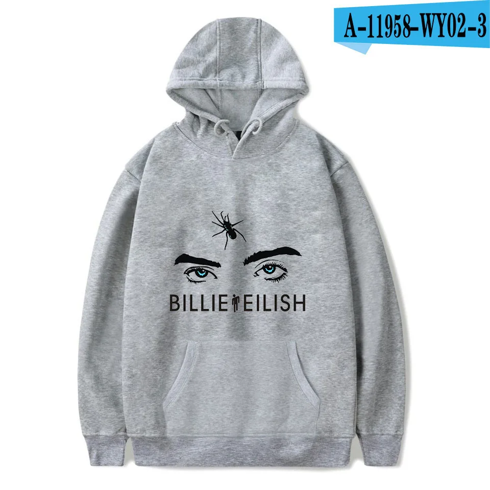 Gray-B Приграничный европейский и американский стиль для Billie Eilish принт тренд для мужчин и женщин с Повседневная Толстовка с капюшоном - Цвет: Gray-B