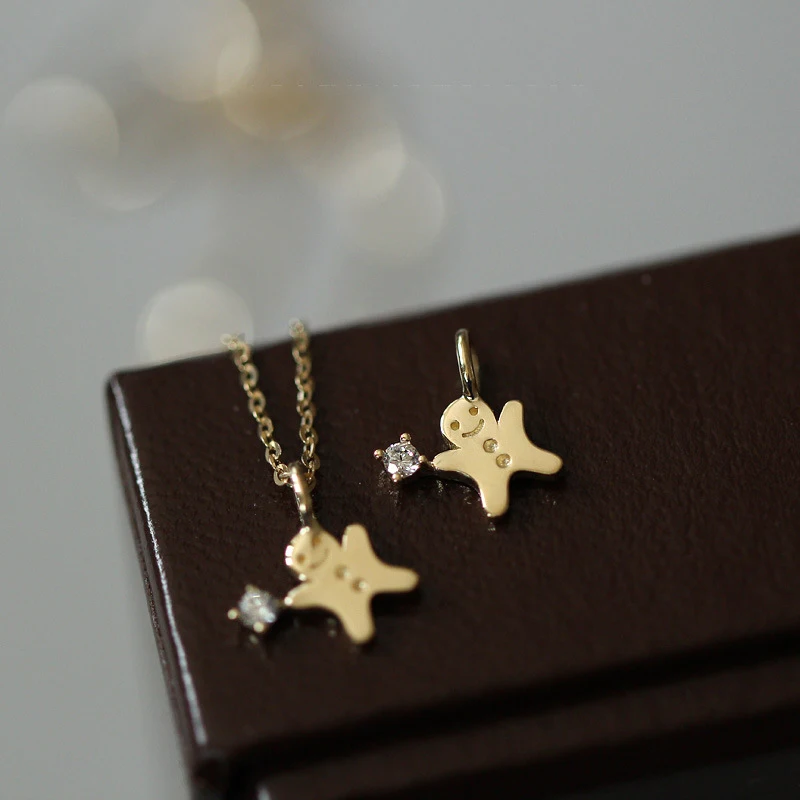 Женское ожерелье из серебра 925 пробы с кулоном в виде имбиря и сказочного