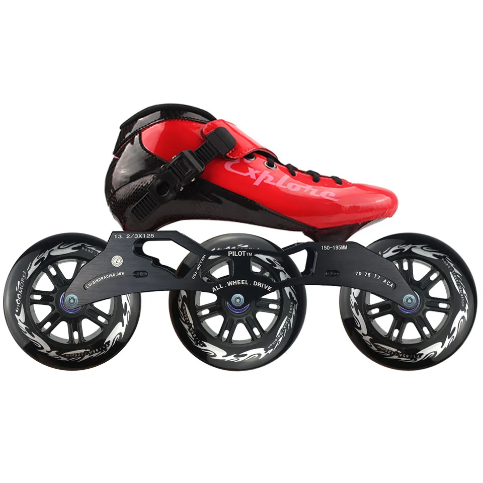 ISPORTS скоростные роликовые коньки из углеродного волокна для соревнований 3*125 мм или 4*100/110 мм уличные гоночные коньки Patines роликовые коньки SH56