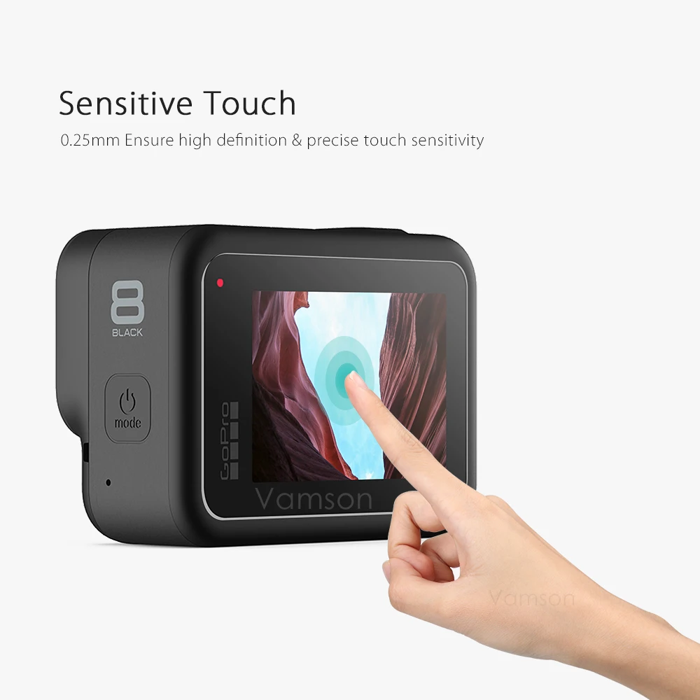 Закаленное защитное стекло Vamson чехол для объектива камеры Go Pro 8 Защитная пленка