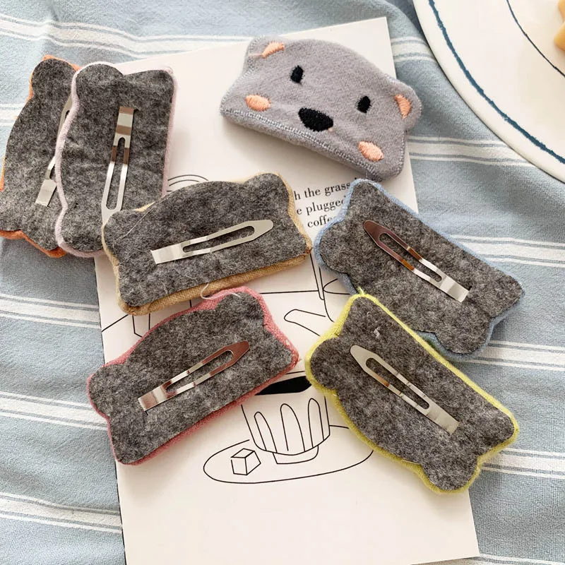 Милый медведь заколка для волос Детская Конфета цветная шпилька девушки