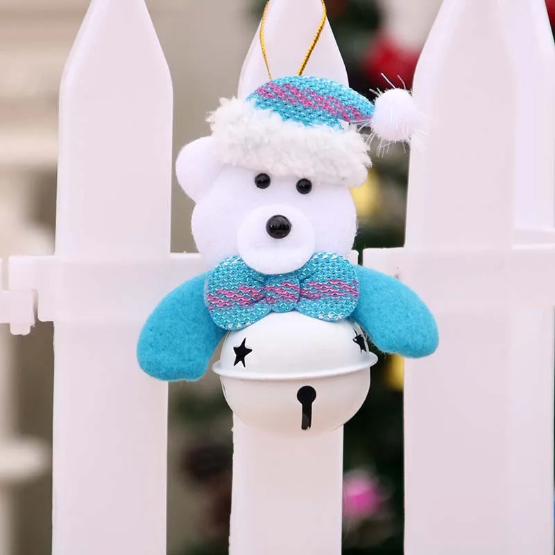 White Bear Игрушка Санта Клаус Снеговик дерево кукла подвесные рождественские украшения подарок Счастливого Рождества украшения для дома год navidad - Цвет: White Bear