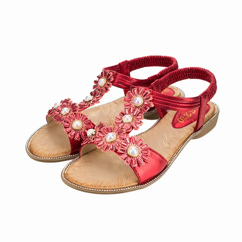 Женские босоножки с кристаллами в европейском стиле Сезон лето Новинка 2020 года