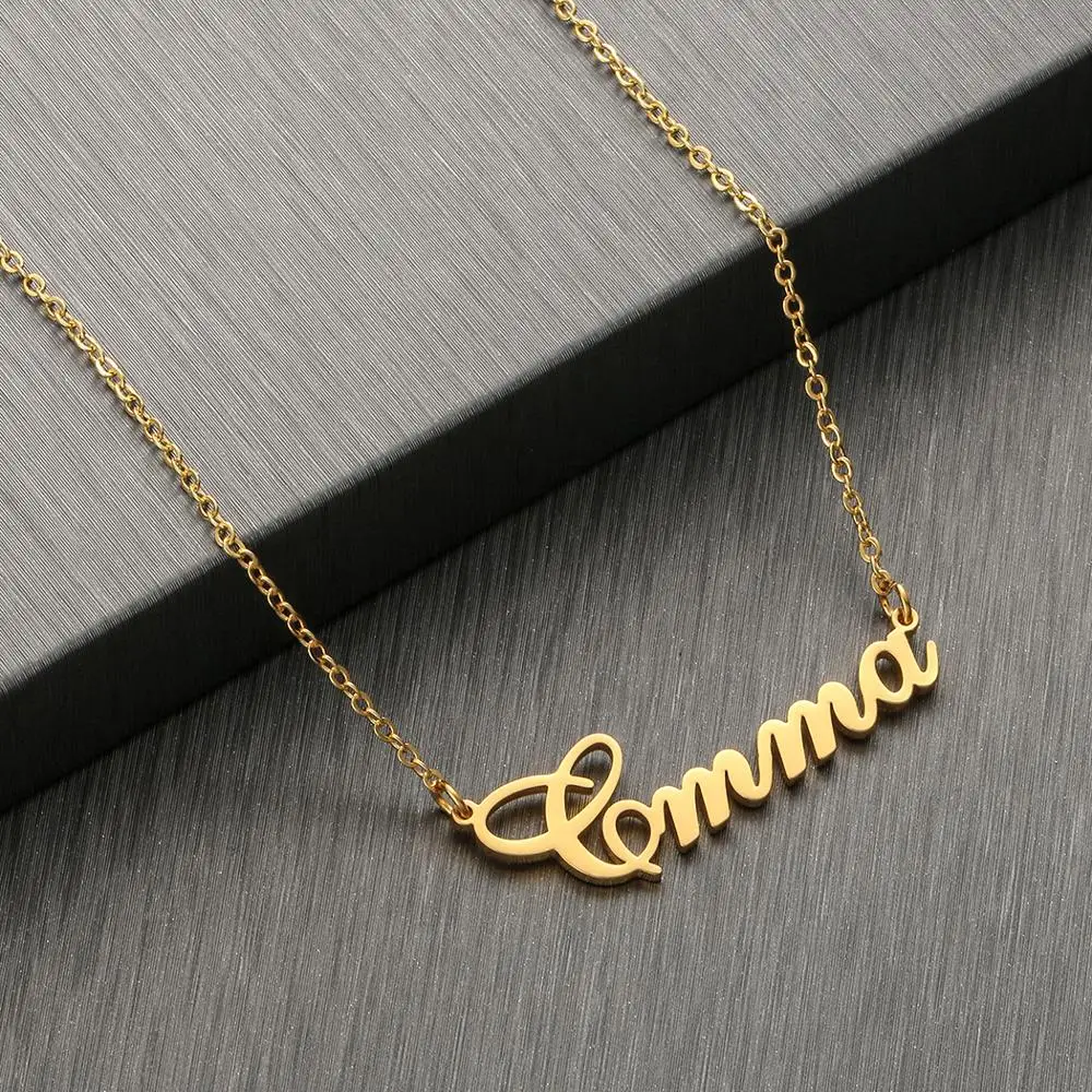 FENGLI индивидуальное ожерелье для женщин имя Подвеска на цепочке из нержавеющей