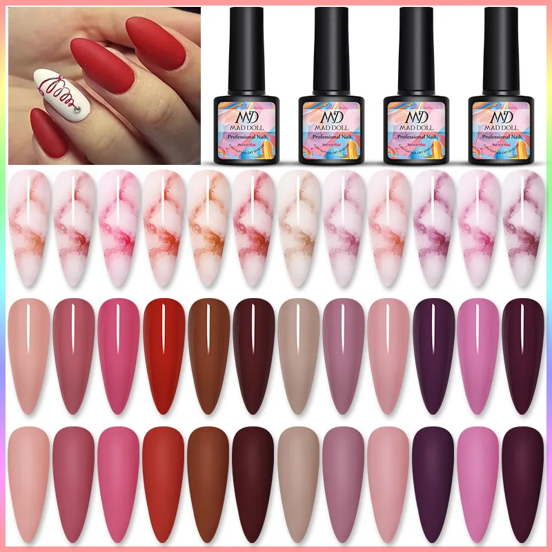 MAD DOLL 8ml Red Sereis 12 Colors Gel Polish Soak Off UV Manicuring Nail Art DIY Design | Красота и здоровье