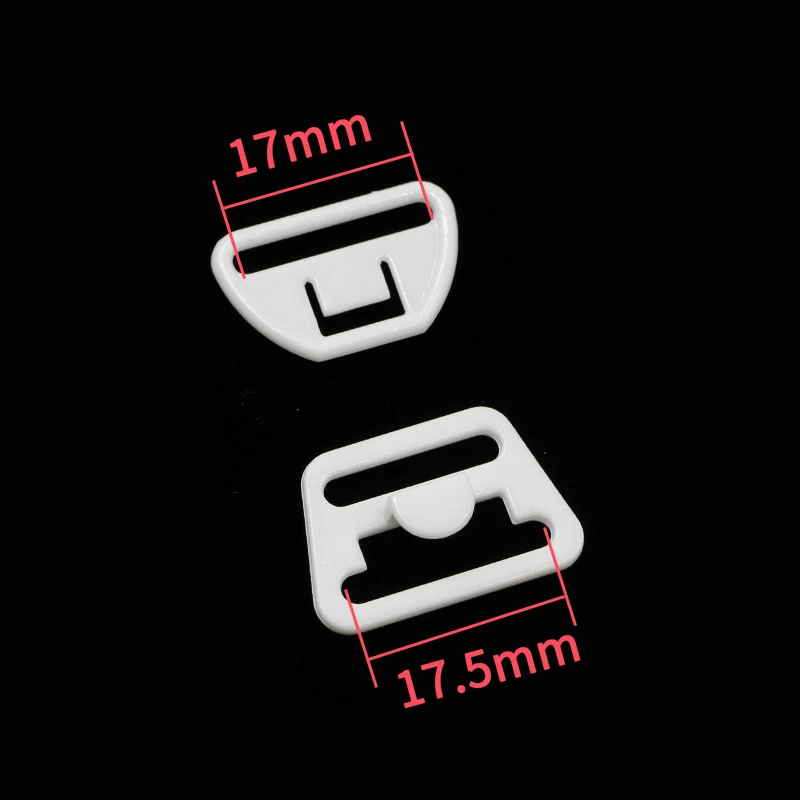 White 17mm 10 шт. пластиковый нейлоновый бюстгальтер для грудного вскармливания с пряжкой, аксессуары для шитья бюстгальтеров, зажимы для нижнего белья - Цвет: White 17mm
