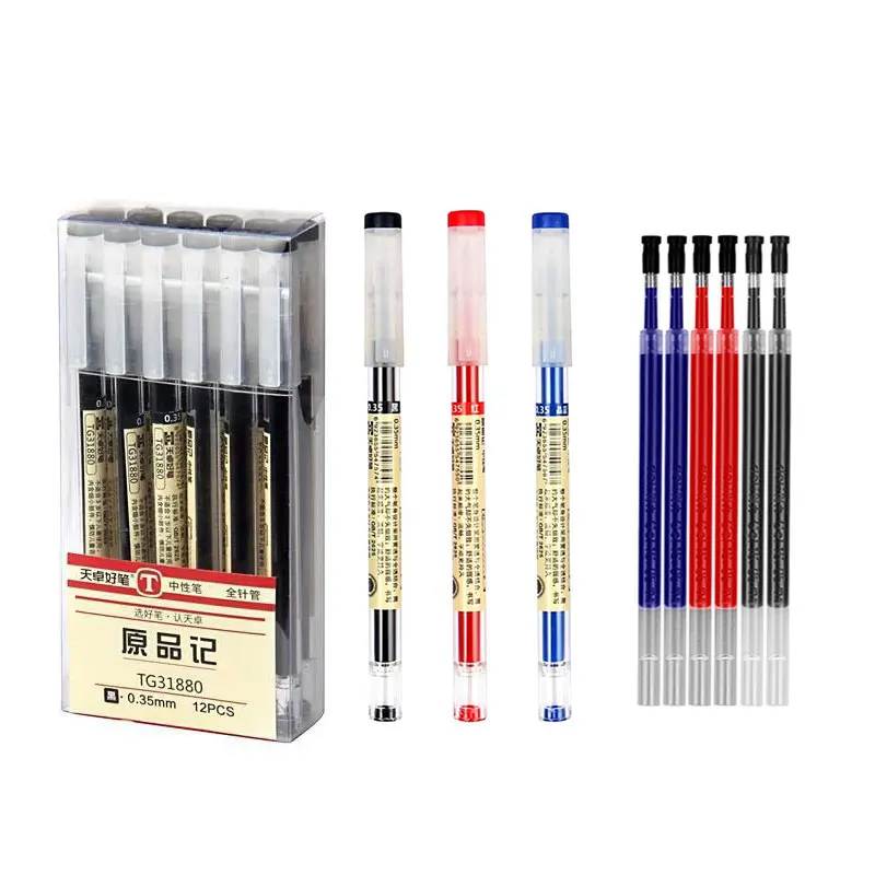 035mm Gel Set Pens RedBlackBlue Ink Refills Rod Japanese MUJIs Pen For Handle School Office Writing SuppliesS tationery