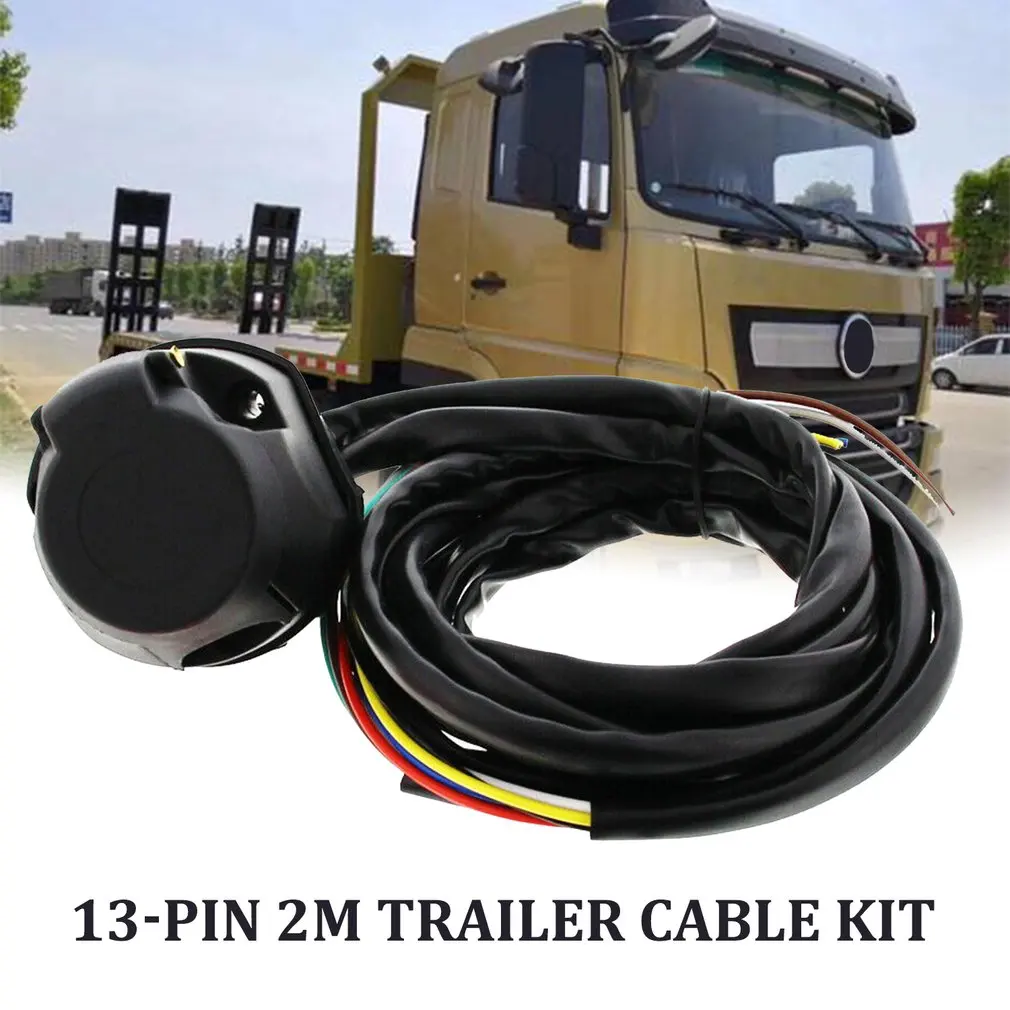 

7 Core 2M Trailer Cable Kit Trailer Socket Set 7 Pin Electrical Kit E-Kit Harness Traction Hook Car Accessories