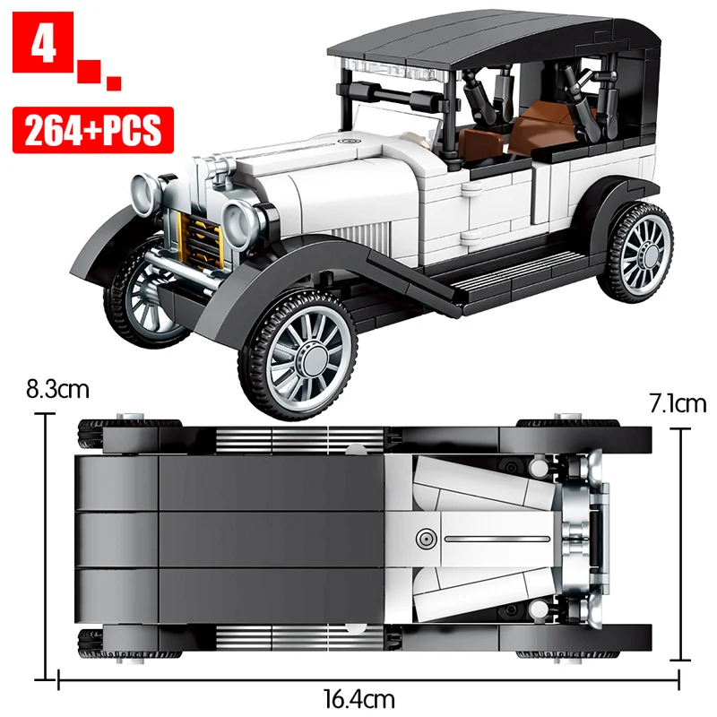 

City Mechanical Classic Car MOC Model Bricks Creator high-tech Classical Convertible Racing Vehicle Building Blocks Toy For Kids