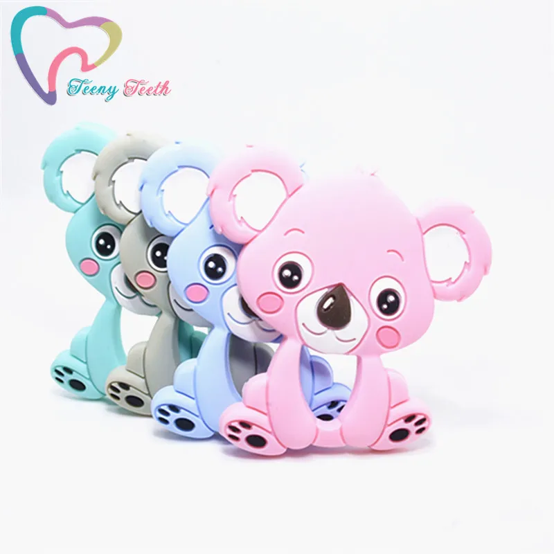 10 шт. силиконовый Прорезыватель для зубов в виде животных Koala Baby подвеска