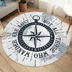 Новинка 2020, круглый ковер с компасом, напольный коврик с морской картой, белый коврик с рисунком карты мира, нескользящий крутой ковер для мальчиков