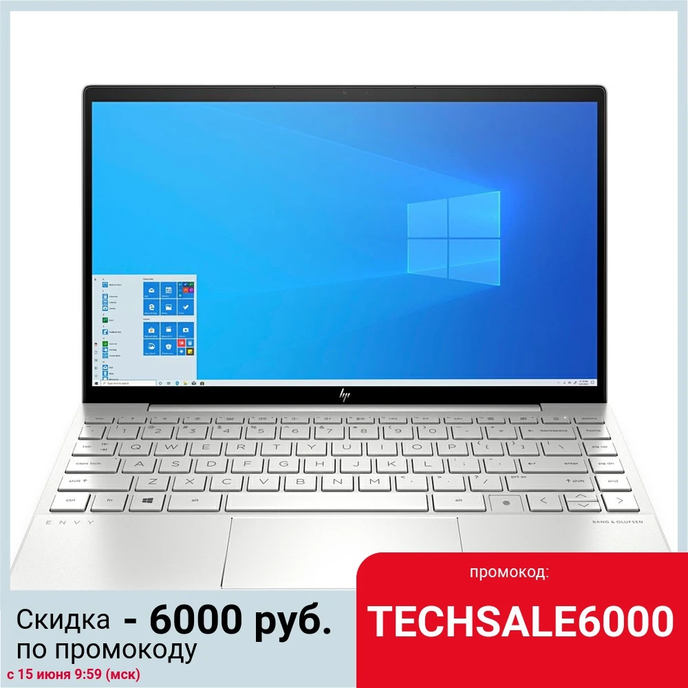 Ноутбук HP Envy 13 ba0019ur 13.3&quot Core i5 1035G1 8Gb 512Gb SSD VGA int W10 silver 22P59EA|Ноутбуки| |