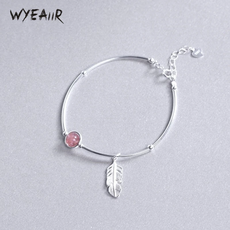 WYEAIIR новые перьевые Клубничные Кристальные Изящные Красивые милые 925 пробы