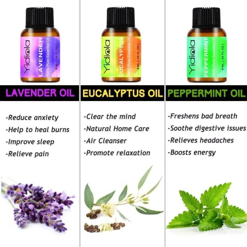 Эфирные масла Yidiola 8 мл для ароматерапии увлажнителя массажа эфирного тела