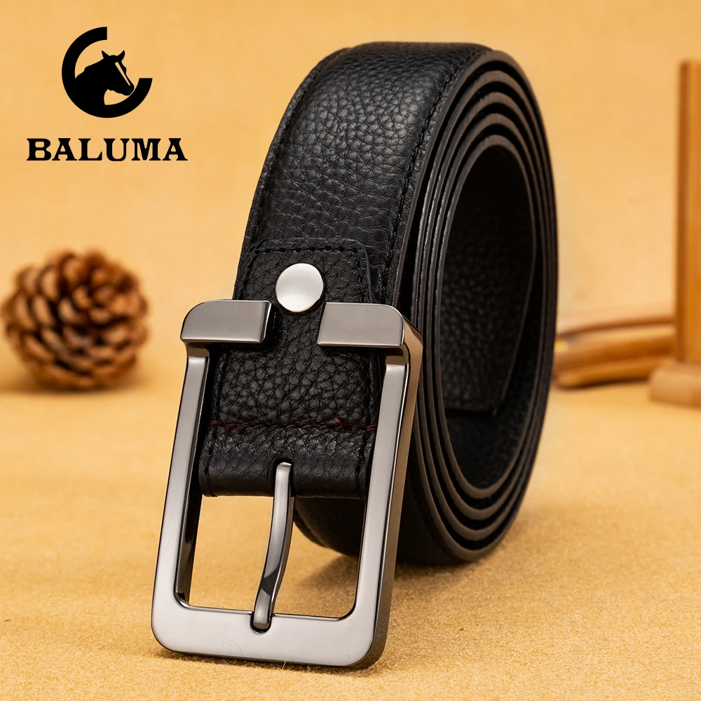 

Genuine Leather Belt Men High Quality Luxury Designer Casual Jean Belt Pin Single Prong Buckle Cowskin Fashion Male Waist Belt