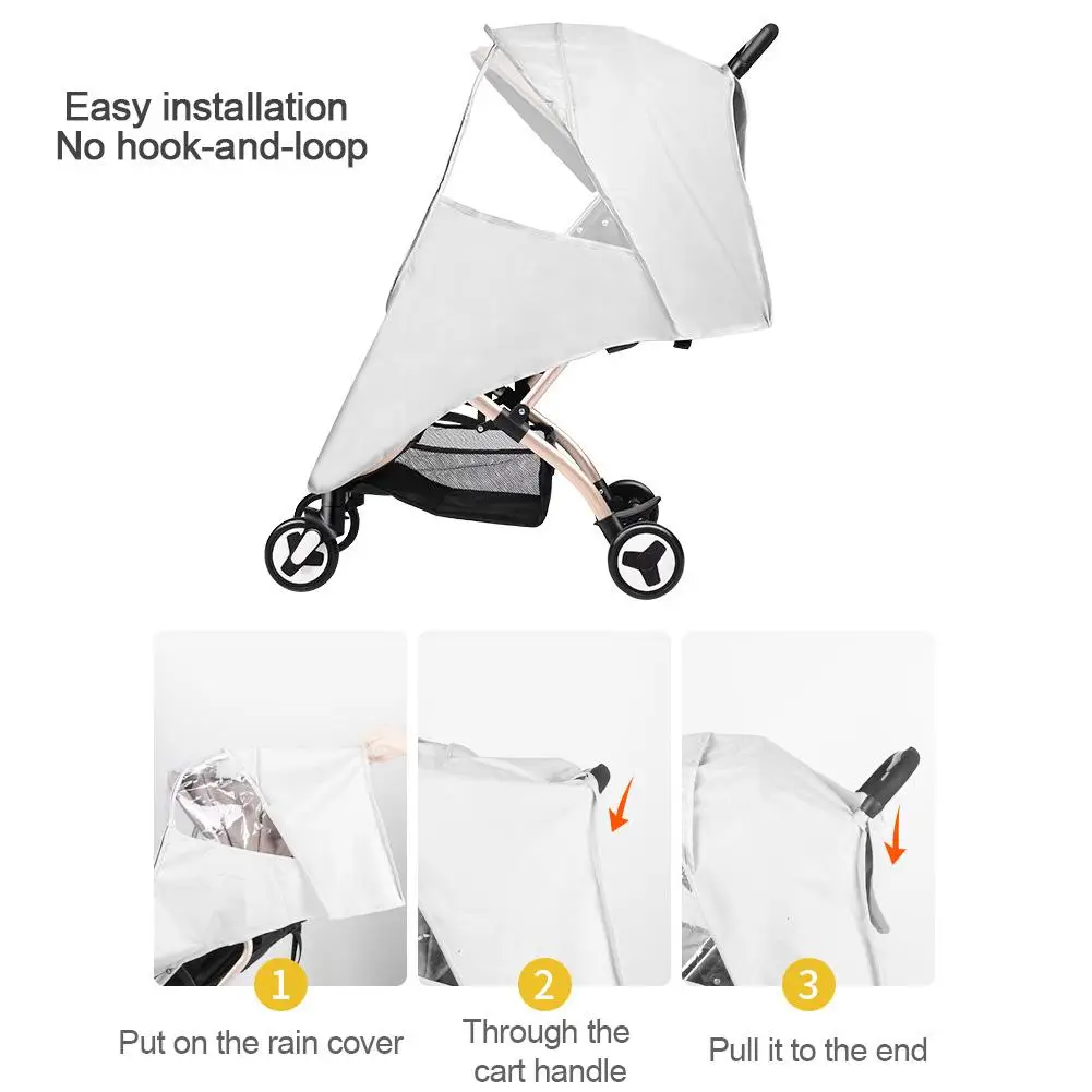 Белая универсальная детская коляска дождевик ветровое стекло теплый