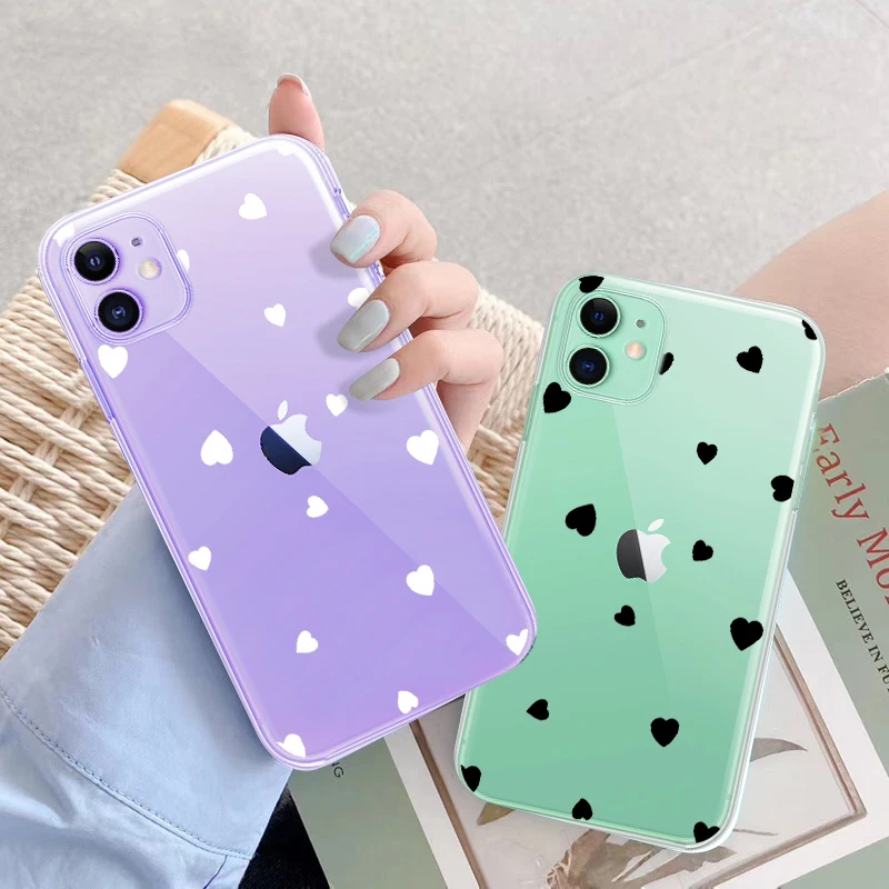 Чехол для телефона USLION iPhone 13 12 11 Pro Max Mini 6 6s 7 8 Plus X XR XSmax прозрачный милый мультяшный