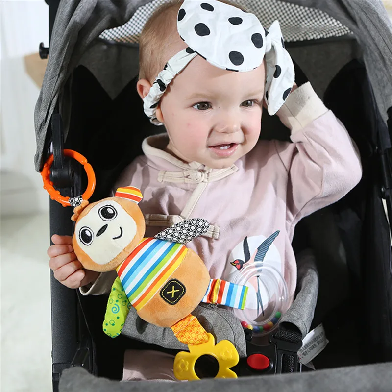 

Newborn Baby Stroller Pendant Bed Bell Hand Grab Rattle Ball Baby Plush Soothing Comforting Toy