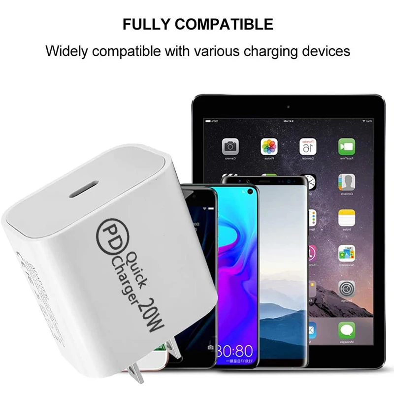 Зарядное устройство PD для iPhone 12 Max Pro 11 XS X 8 Plus iPad Air 4 2020 Mini 20 Вт | Мобильные телефоны