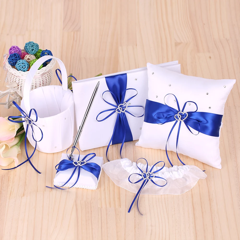 5 шт./компл. свадебные принадлежности Двойное сердце из сатина для девочек в