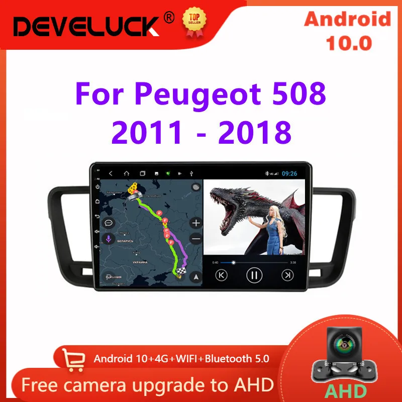 

Android 10.0 2 Din Car Radio For Peugeot 508 2011 2012 2013 - 2018 Multimedia Video Player Navigation 4G+Wifi GPS RDS Stereo DVD