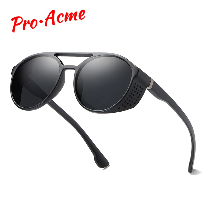 Pro Acme поляризованные солнцезащитные очки Винтаж Круглые стимпанк Поляризованные