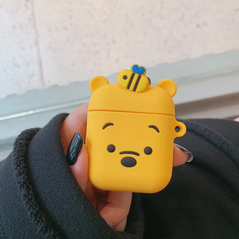 C Для Apple AirPods 3D милый мультяшный поросенок Earpods чехол для Airpods 2 Winnie Bear беспроводные наушники гарнитура защитный чехол - Цвет: C