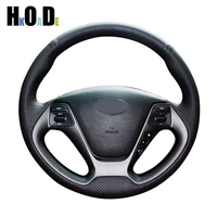 diy black artificial leather car steering wheel cover for kia k3 2013 k3s 2014 k2 rio 2015 2016 ceed 2012 2017 cerato 2013 2017