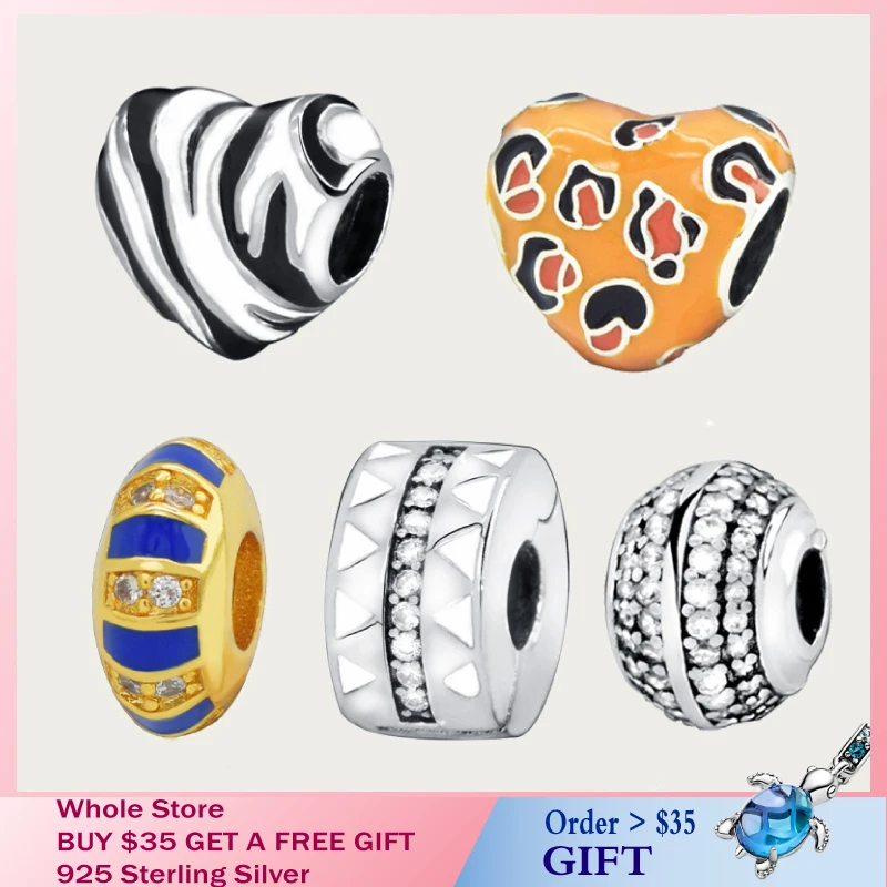 Новое поступление оригинальные браслеты Pandora со сверкающим паве сердца женские