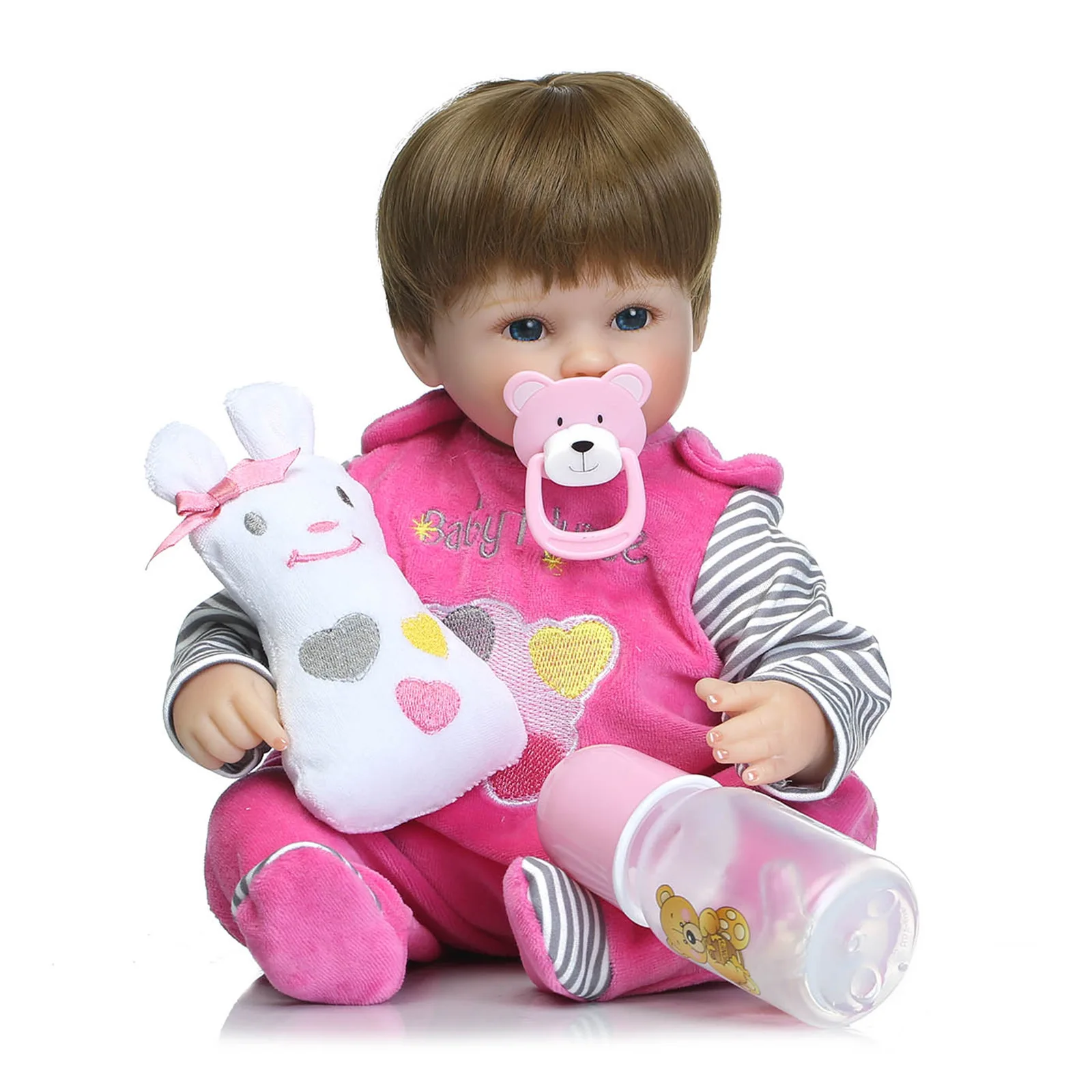 

Pink Cute Infant Reborn Baby Doll Toy Doll Clothes Beautiful Bedroom Sleeping Realistic Reborn Girl Toys Christmas Gift AA50DT