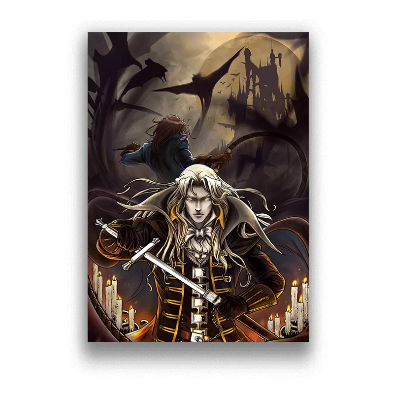Игровой плакат Castlevania с белым покрытием настенная живопись картина домашний