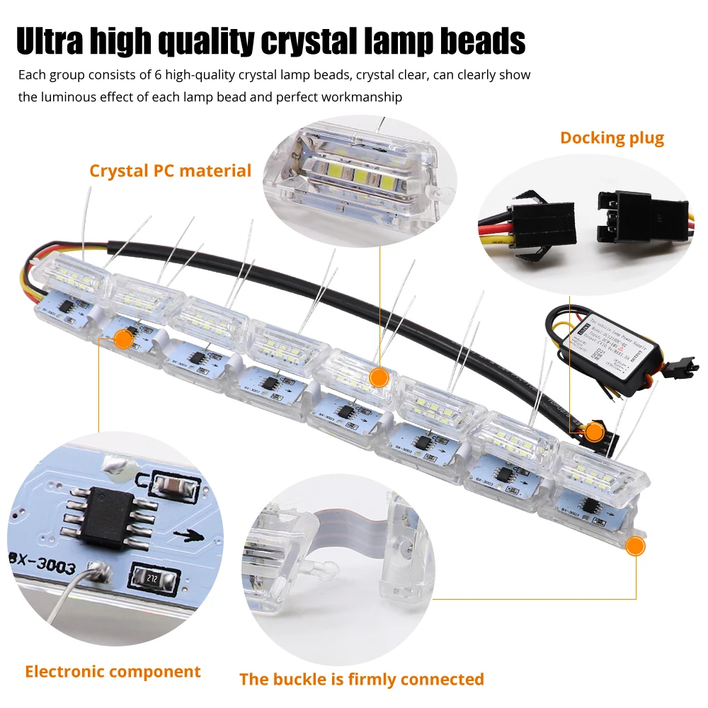 Гибкие дневные ходовые огни светодиодная лента для дневных ходовых огней 2 шт.